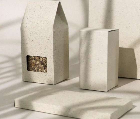 Faltschachteln aus Graspapier, © creapaper GmbH