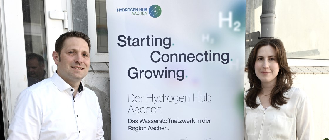 Fabian Müller-Lutz und Annadora Voß vom Hydrogen Hub Aachen, © Eifel Tourismus/Petra Grebe